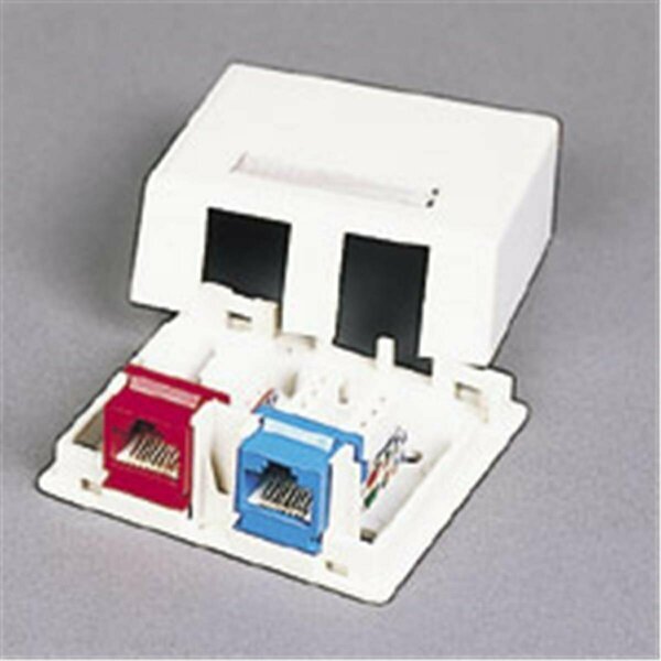 Keystone Jack Surface Mount Box 2-Port Ivory, Fasttrack, Mfr#: FA56808